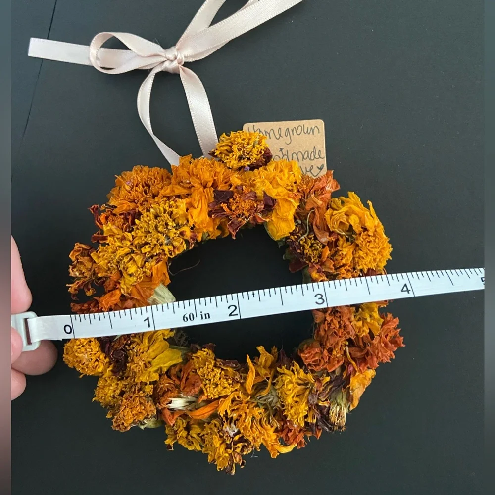 Handmade Orange and Yellow Floral Wreath